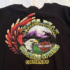 Harley-Davidson Black Tee with Eagle and Mountain Design